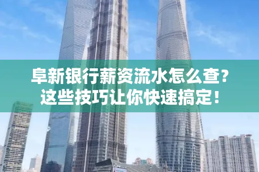 阜新银行薪资流水怎么查?这些技巧让你快速搞定!