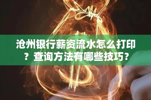 沧州银行薪资流水怎么打印?查询方法有哪些技巧?