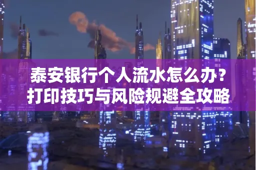 泰安银行个人流水怎么办?打印技巧与风险规避全攻略