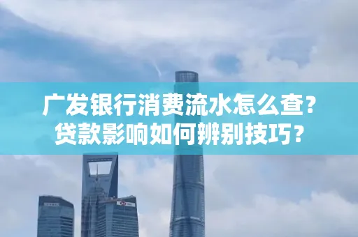 广发银行消费流水怎么查?贷款影响如何辨别技巧?