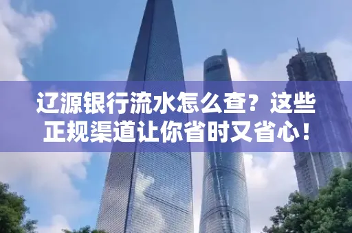 辽源银行流水怎么查?这些正规渠道让你省时又省心!