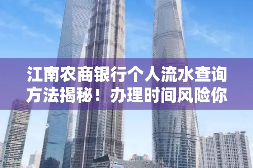 江南农商银行个人流水查询方法揭秘!办理时间风险你了解吗?实用指南