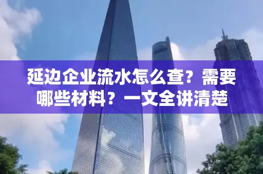 延边企业流水怎么查?需要哪些材料?一文全讲清楚