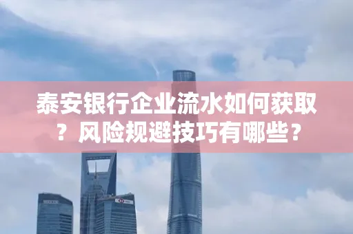 泰安银行企业流水如何获取?风险规避技巧有哪些?